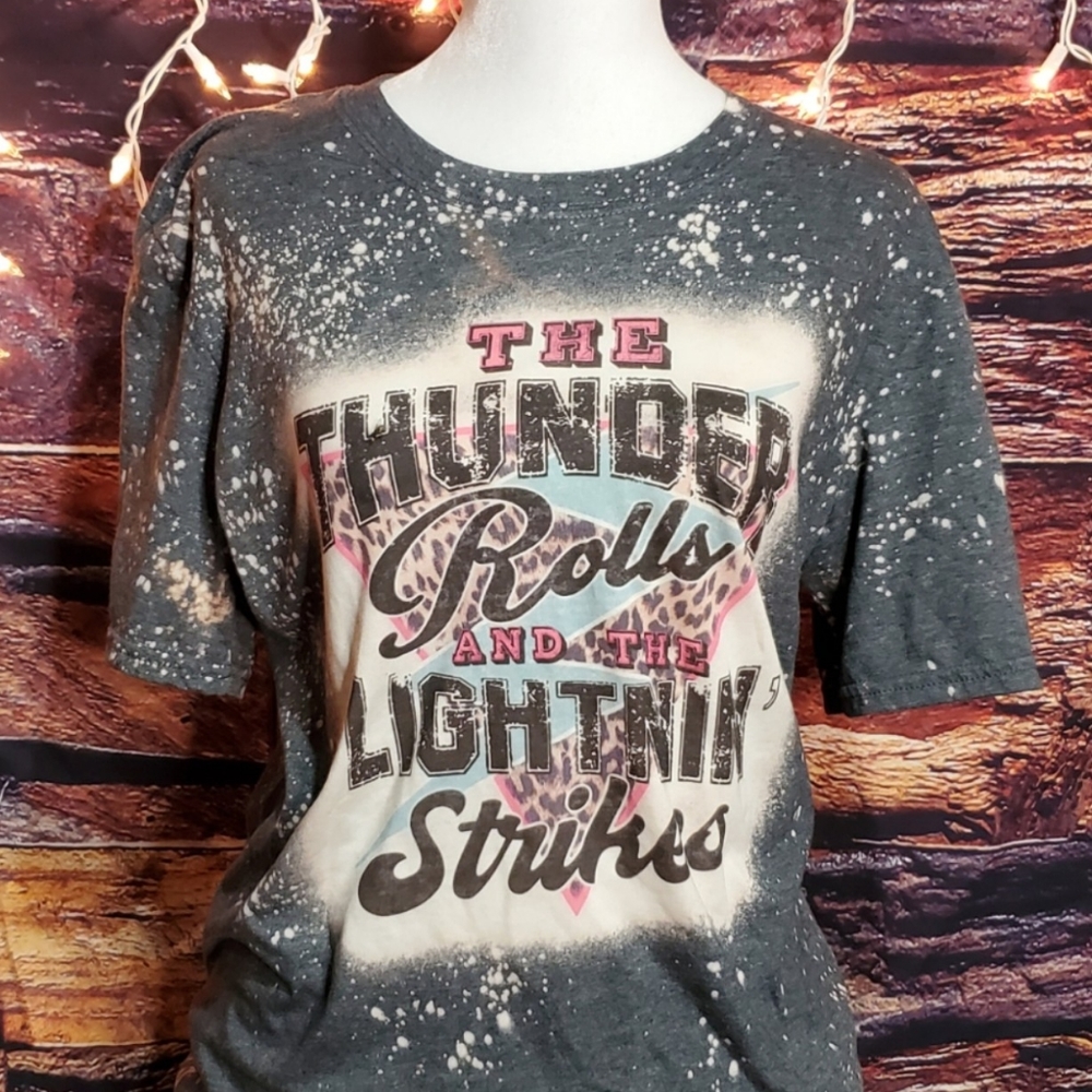 Thunder rolls bleached graphic unisex shirt